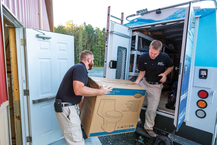 Precision technicians working from a stocked service truck